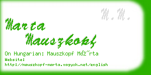 marta mauszkopf business card